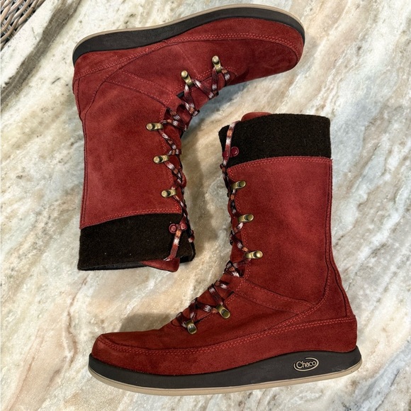 Women’s CHACO Uma Incense red suede lace up boots- Size 8.5. - Picture 6 of 10
